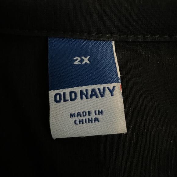 Old Navy Midi Dress Womens 2X Black Drapey Twist Cutout Chic Resort Lightweight - Picture 8 of 12